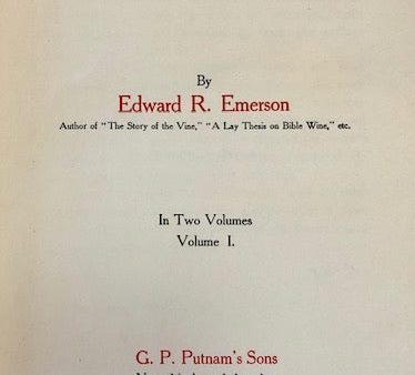 (Beverages) Emerson, Edward R.  Beverages, Past and Present: An Historical Sketch of their Production, together with a Study of the Customs Connected with their Use. Online Sale