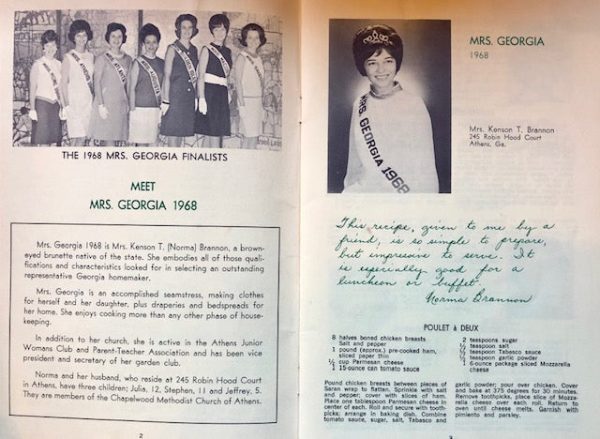 (Southern - Georgia) 1968 Mrs. Georgia Recipe Book. Online