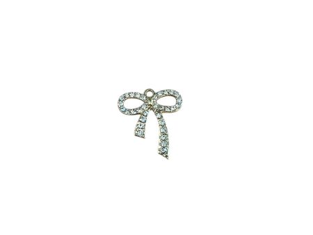 Gold CZ bow charm on Sale