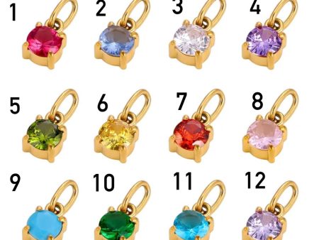 Birthstone stainless steel charms Online Hot Sale