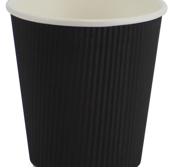 Pronto 10oz Black Hot Ripple Paper Cup (500 Per Case) (jit) Supply