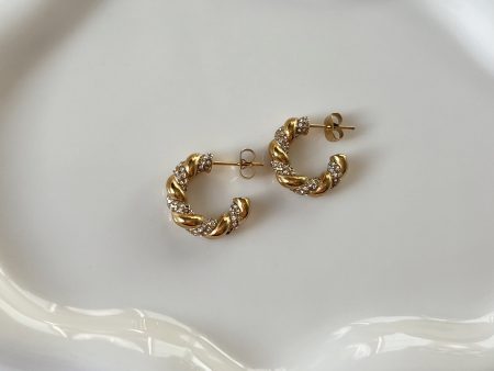 Date night twisted zirconia hoops Supply