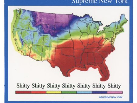 Supreme Thermal Weather Map Sticker Sale