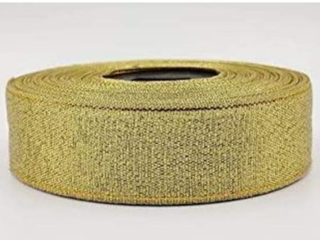 Golden satan fabric ribbon For Discount