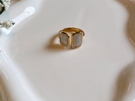 White stone adjustable ring For Cheap