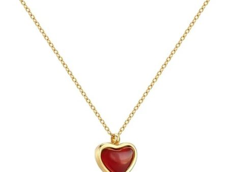 Red heart dainty Valentine s necklace Online Hot Sale