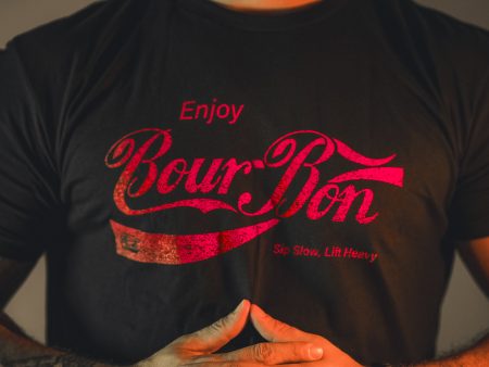 Bourbon  Sip Slow, Lift Heavy  Black - Tee Hot on Sale