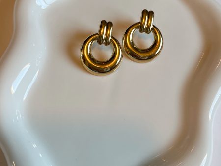 Chrissy gold lover stud hoops Discount