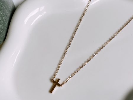 14k gold plated cross necklace For Cheap